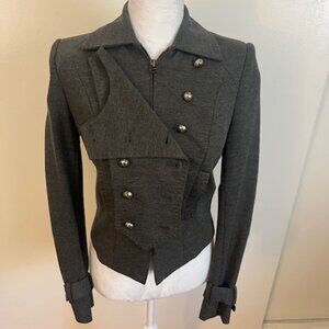 Size 0 - Robert Rodriguez jacket - womens - military style - gray